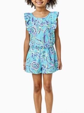 Lilly Pulitzer XL Judith Romper Bermuda Blue Turtle